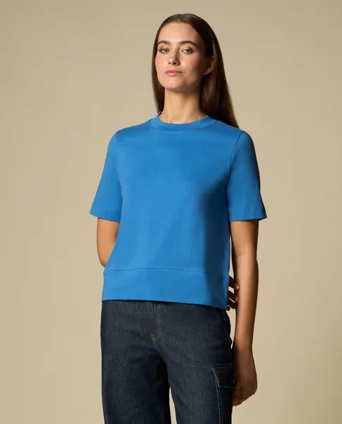 Женская футболка из чистого хлопка NICE&CHIC, сине-зеленый