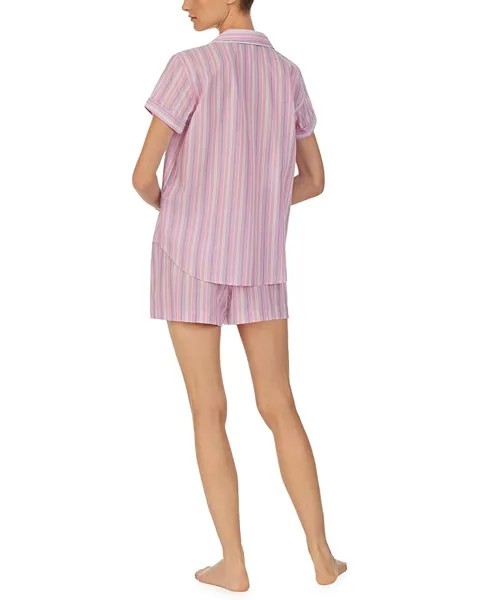 Пижамный комплект LAUREN Ralph Lauren Short Sleeve Boxer PJ Set, цвет Pink Stripe