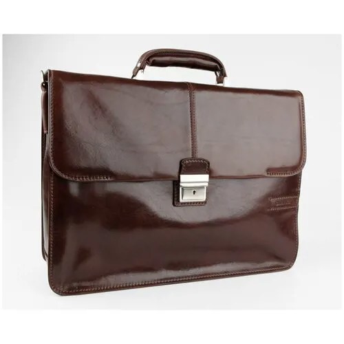 Кожаный портфель с отделением для ноутбука Chiarugi, коричневый, 4559 moro