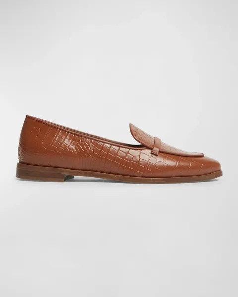Слипоны Barry из крокодиловой кожи Malone Souliers, цвет Tan