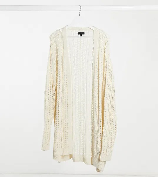 Бежевый кардиган из кроше ASOS DESIGN Plus-Neutral