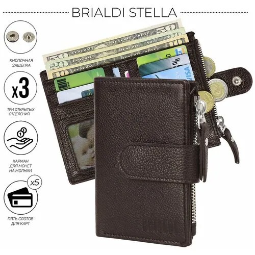 Портмоне MINI-формата BRIALDI Stella (Стелла) relief brown