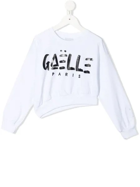 Gaelle Paris Kids толстовка асимметричного кроя с логотипом