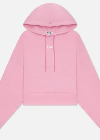 Женская толстовка MSGM Micrologo Basic Unbrushed Hoodie, цвет розовый, размер L