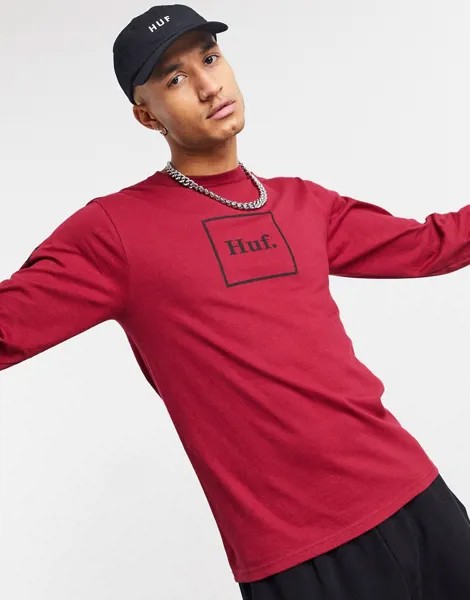 Красный лонгслив HUF Essentials