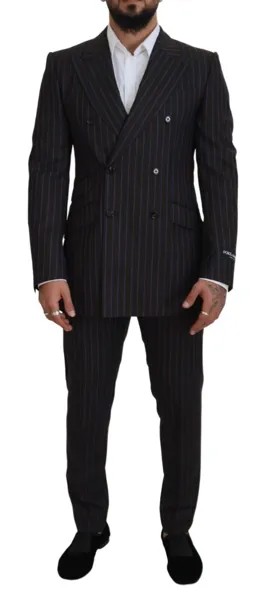 DOLCE - GABBANA Деловой костюм из 2 предметов из шерсти в черную полоску EU50/US40/L Рекомендуемая розничная цена 3530 долларов США
