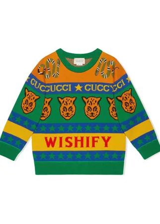 Gucci Kids свитер с узором символов