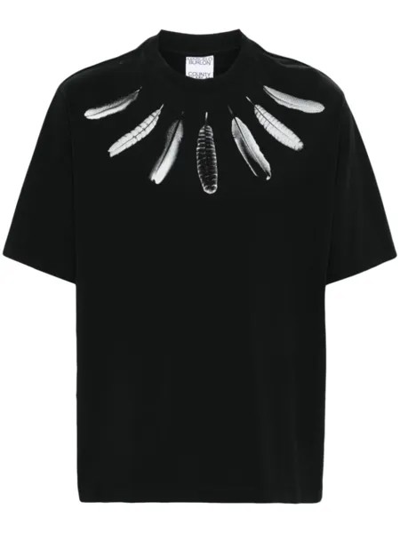 Marcelo Burlon County of Milan футболка Collar Feathers, черный