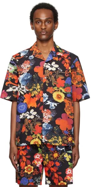 Разноцветная рубашка с цветочным принтом Moschino