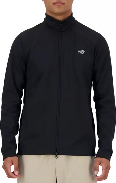 Мужская куртка New Balance с молнией во всю длину из технического трикотажа, черный