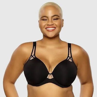 Женский бюстгальтер большого размера Paramour Amaranth Contour T-shirt - черный 40H