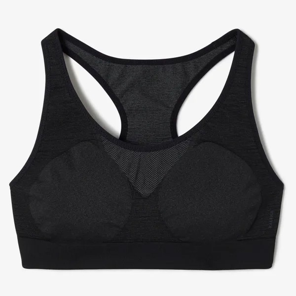 Укороченный топ Decathlon First Sport средней поддержки Kalenji, черный