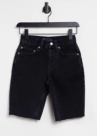Удлиненные шорты черного выбеленного цвета в стиле 90-х из смесового органического хлопка ASOS DESIGN Petite-Черный цвет