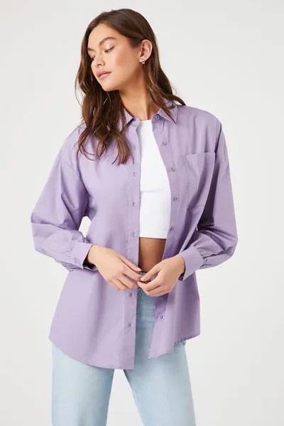 Рубашка оверсайз с закругленным краем Forever 21