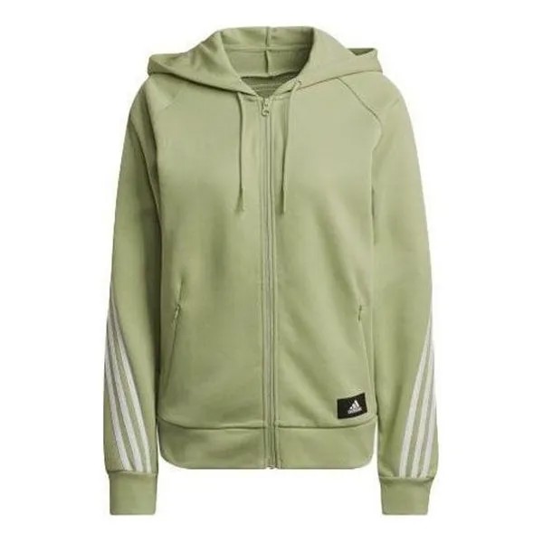 Куртка спортивная одежда Future Icons 3 полоски с капюшоном спортивный топ Adidas, зеленый