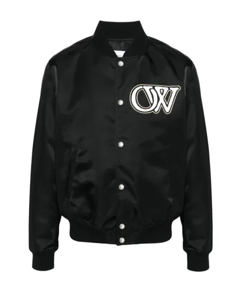 Нейлоновый университетский бомбер Off White, черный