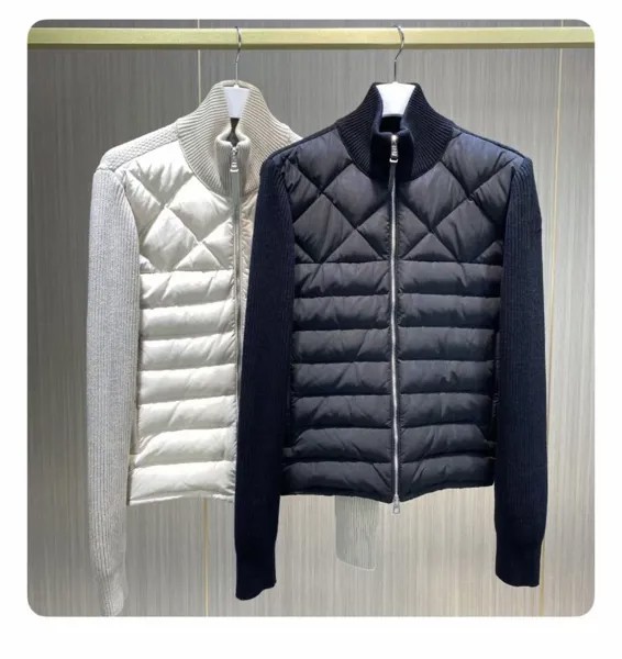 Мужская куртка для гольфа Осень-Зима вязаная куртка с воротником-стойкой светильник кое и тонкое короткое пальто
