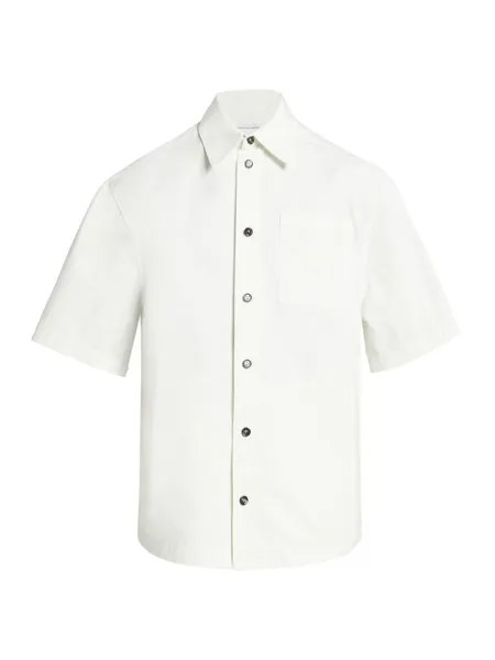 Компактная рубашка из хлопкового холста Bottega Veneta