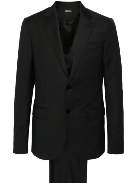 Zegna шерстяной костюм-двойка, черный