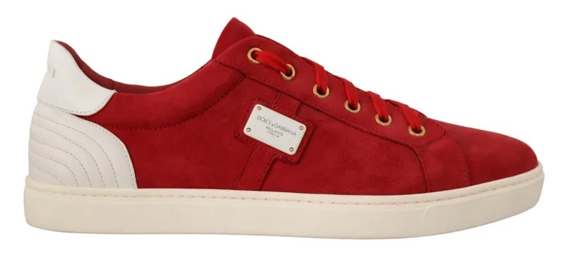 DOLCE - GABBANA Shoes Кроссовки Красные мужские низкие кеды из замши EU41.5 / US8.5