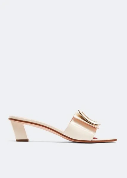 Мюли ROGER VIVIER Love metal buckle mules, белый