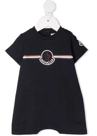 Moncler Enfant комбинезон с контрастными полосками с логотипом