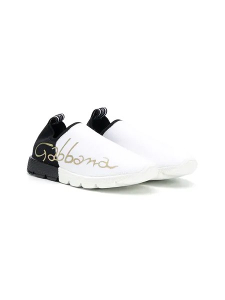 Dolce & Gabbana Kids кроссовки без застежки с логотипом