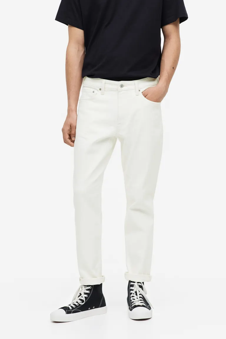 Обычные зауженные джинсы H&M, белый