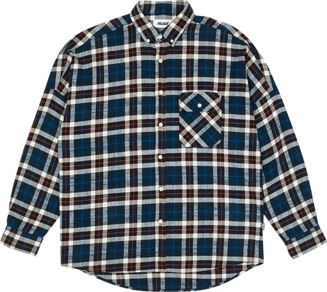 Рубашка Palace Flannel Drop Shoulder Shirt 'Navy', синий