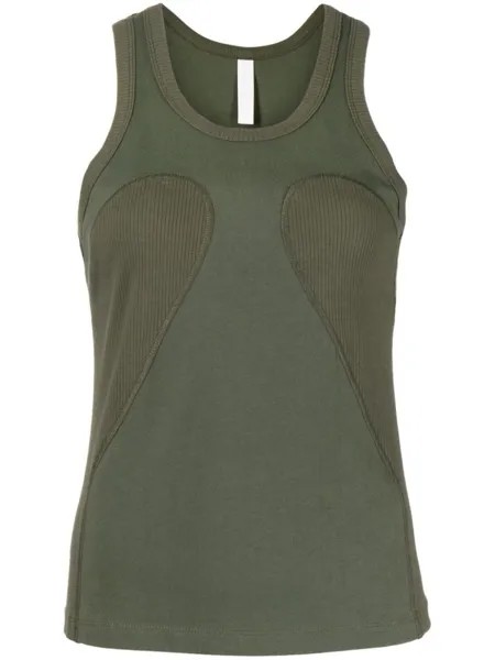 Dion Lee топ с отделкой в рубчик, зеленый
