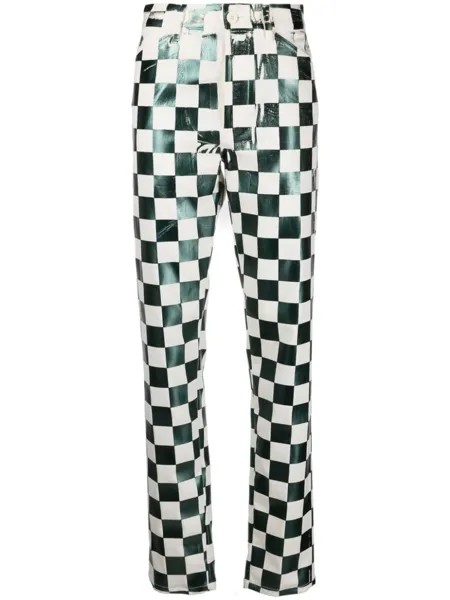 MM6 Maison Margiela брюки в клетку, зеленый