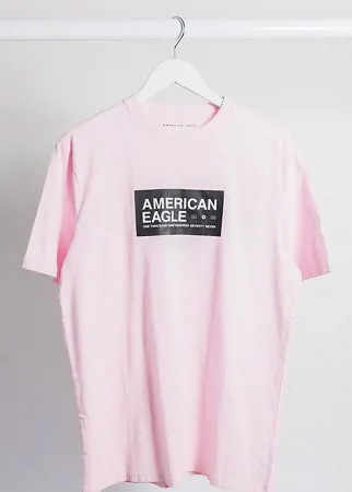 Светло-розовая футболка с логотипом American Eagle Tall-Розовый