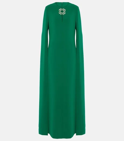 Украшенное платье из кади Elie Saab, зеленый