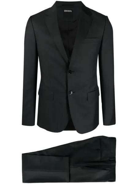 Zegna костюм с однобортным пиджаком, серый