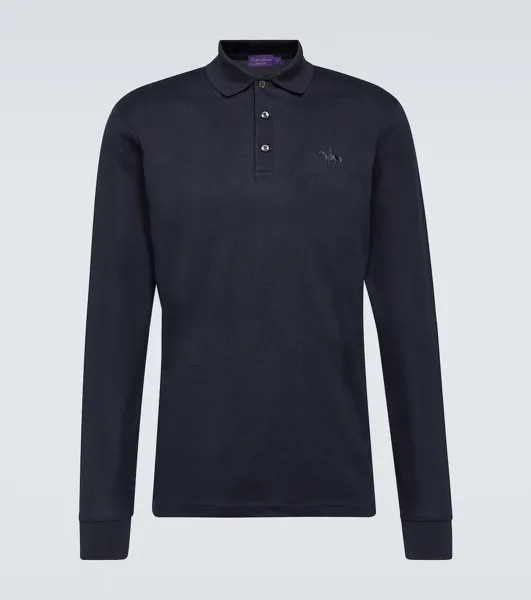 Рубашка-поло из хлопкового пике Ralph Lauren Purple Label, синий
