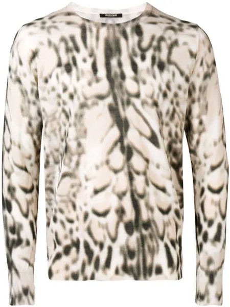 Roberto Cavalli Полупрозрачный свитер Blurred Lynx