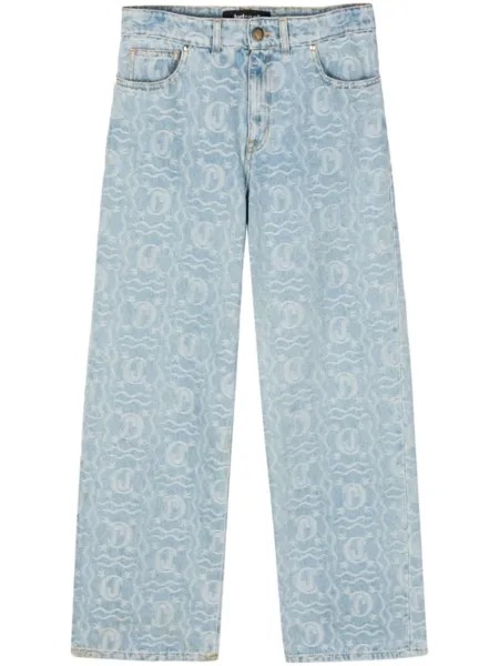 Just Cavalli прямые джинсы с жаккардовым узором, синий