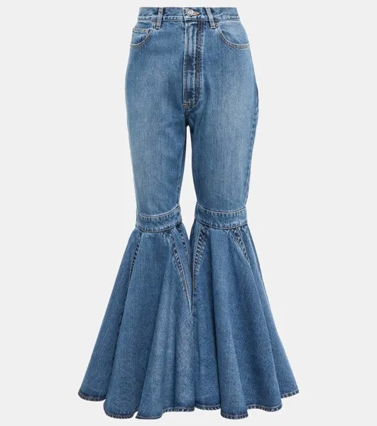 Расклешенные джинсы с высокой посадкой Crinoline Alaïa, цвет bleu jeans