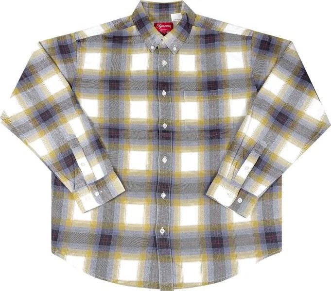 Рубашка Supreme Brushed Plaid Flannel Shirt 'Natural', загар