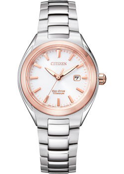 Японские наручные  женские часы Citizen EW2616-83A. Коллекция Super Titanium
