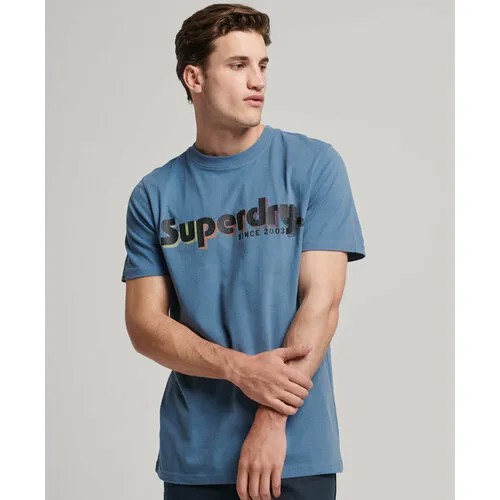 Футболка Superdry TERRAIN LOGO CLASSIC T SHIRT, 1 шт., размер S, голубой