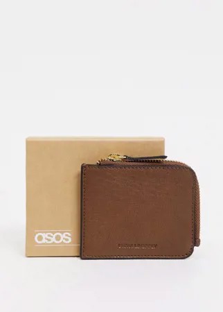 Коричневый кошелек на молнии ASOS DESIGN