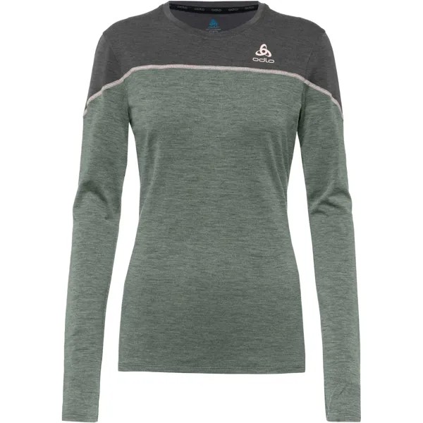 Лонгслив Odlo Revelstoke Performance, цвет matte green dark grey melange