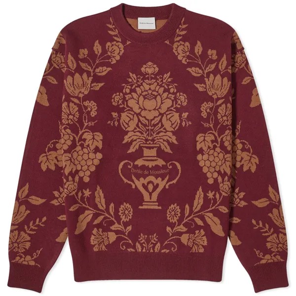 Джемпер Drôle De Monsieur Damas Pattern Intarsia, цвет Wine