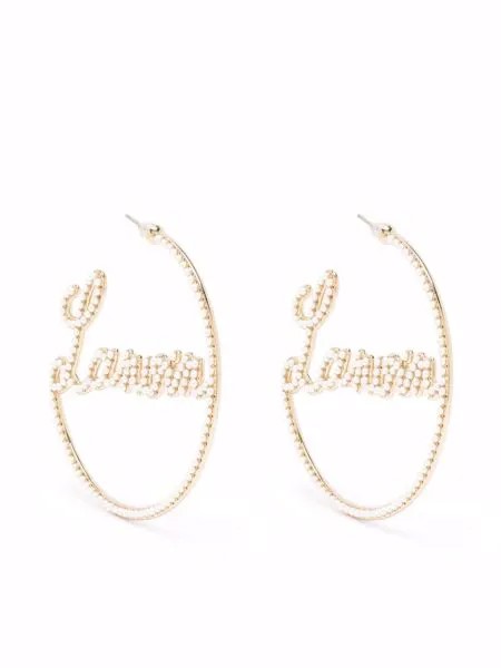 LANVIN faux pearl-embellished hoop earrings