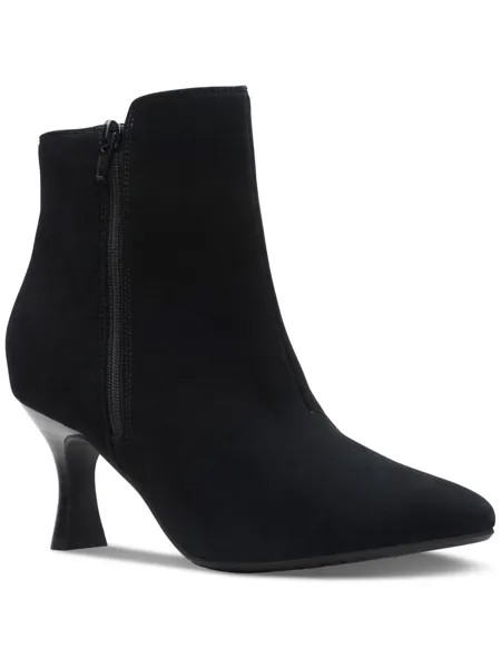 Женские эластичные ботильоны на молнии Clarks, цвет Black Suede