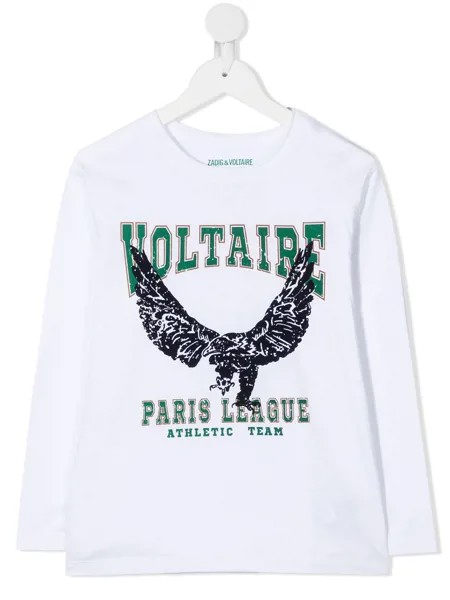 Zadig & Voltaire Kids футболка с длинными рукавами и логотипом