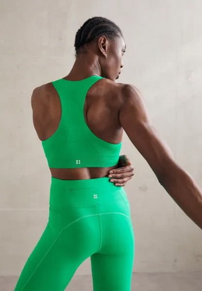Спортивный бюстгальтер средней поддержки STAMINA WORKOUT BRA Sweaty Betty, цвет electro green