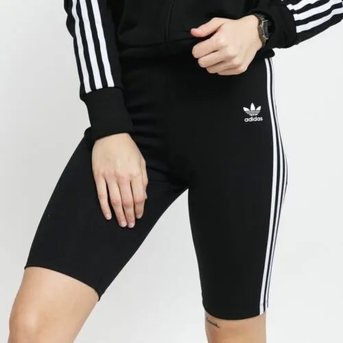 Женские шорты Adidas Original Biker с высокой талией, размер M, средние, черные брюки #842