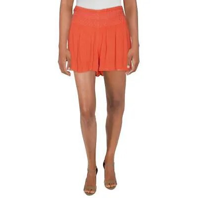 Aqua Womens Vernon Оранжевые присборенные летние платья-шорты с вышивкой M BHFO 1378